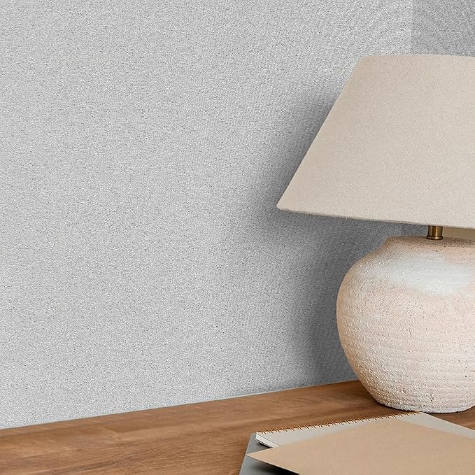 SHUFA White Brown Cotton-Like Textured Grasscloth Wallpaper Matte Thick Real - Image 6