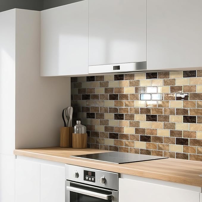Art3d Peel and Stick Backsplash Tiles – 12"x12" Yellow Jasper Thicker Design - Image 2