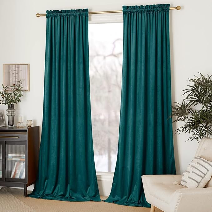 NICETOWN Thick Teal Velvet Curtains - Image 6