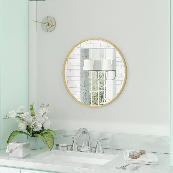 Gold Circle Wall Mirror 24 Inch Round Wall Mirror - Image 2