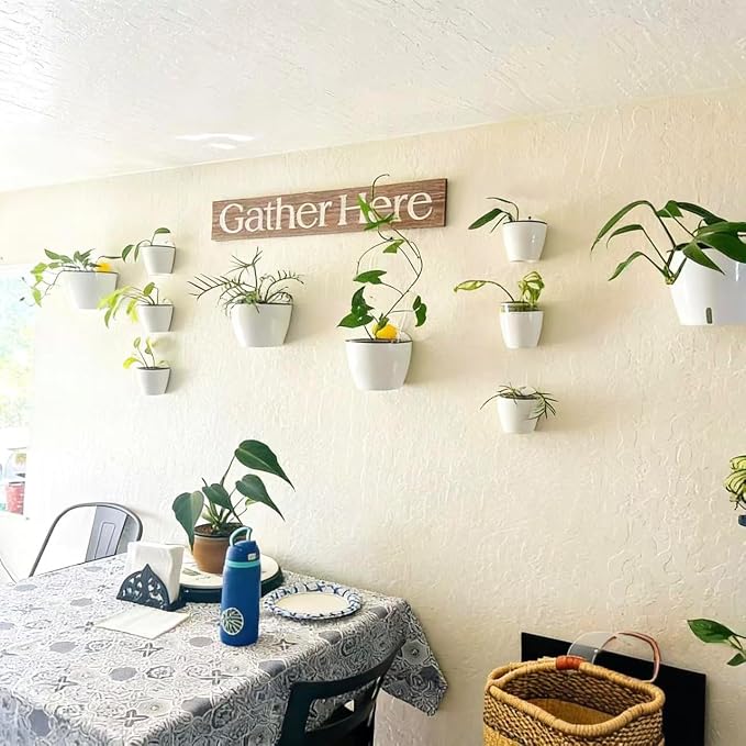 4 Inch Self Watering Hanging Planters, Wall Mounted Plant Pots - Image 5