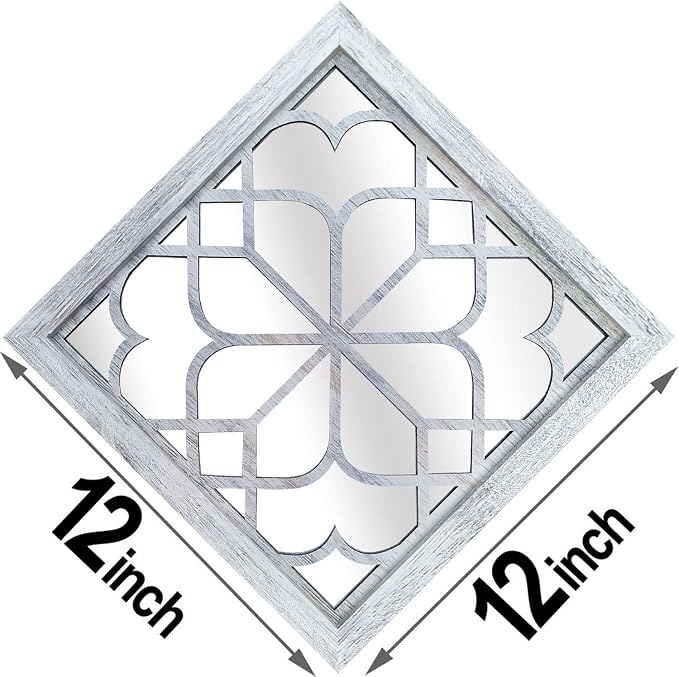 Wocred Set of 4 Mirrors Square Wall Mirror, Gorgeous Rustic Farmhouse Accent - Image 7