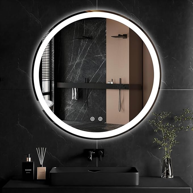 Sweetcrispy 36 Inch Round LED Bathroom Mirror by Sweetcrispy