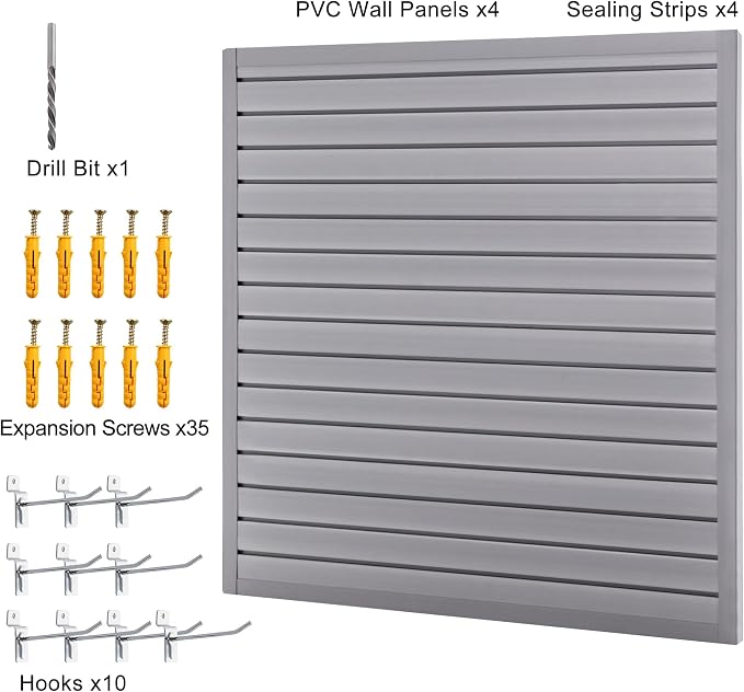 Slatwall 4x4t FT PVC Slat Wall Panels, Interlocking Garage Slat Wall Panels - Image 6