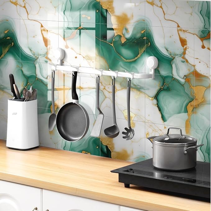 Chejiaye 22pcs Marble Peel and Stick Backsplash Waterproof Washroom Wall Panels - Image 3