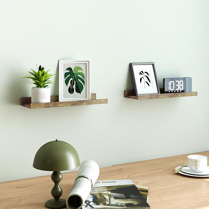 Floating Shelves for Wall Decor, Wall Mounted Wood Storage Shelf for Bedroom - Image 2