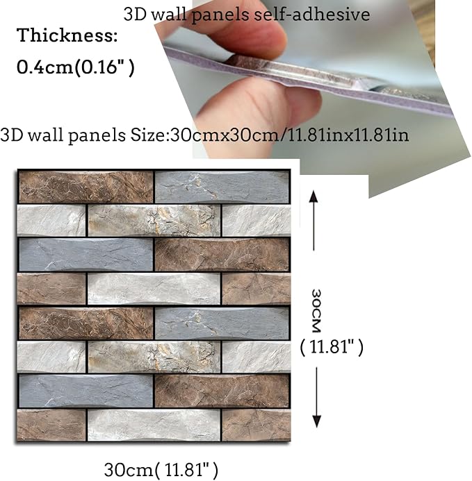 3D Wall Panels Peel and Stick, Faux Brick Wall Panel, Living Rooms, bedrooms - Image 3