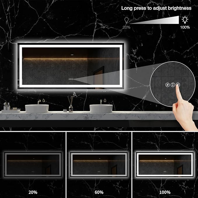 LOAAO 60X28 LED Bathroom Mirror - Image 4