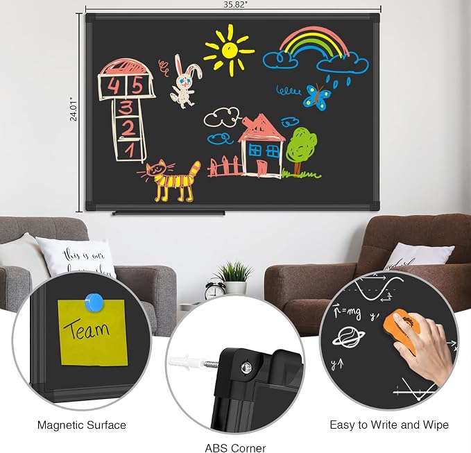 XBoard Magnetic Chalkboard Blackboard 36 x 24, Chalkboard Signs - Image 3