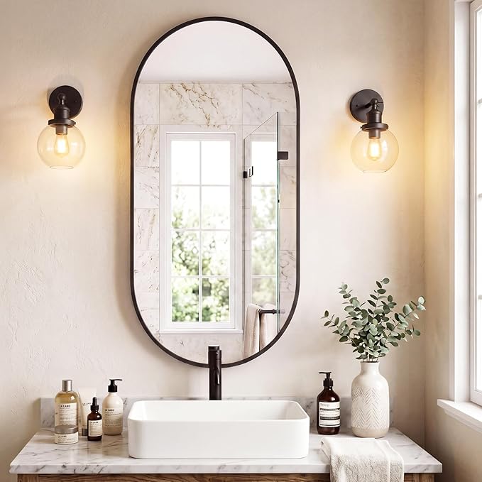 Sweetcrispy 24" x 48" Black Bathroom Mirror by Sweetcrispy