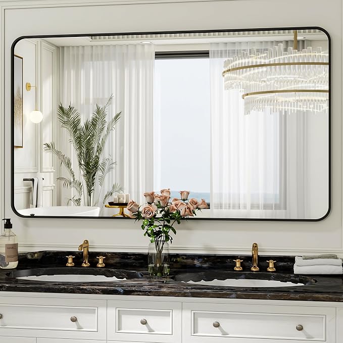 Easly 30 x 48 Inch Bathroom Mirror, Rounded Rectangular Vanity Mirror - Image 3