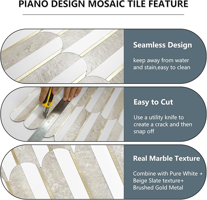 Vamos Tile Peel and Stick Backsplash Seamless Tile, 1-Sheet Stick on Backsplash - Image 2