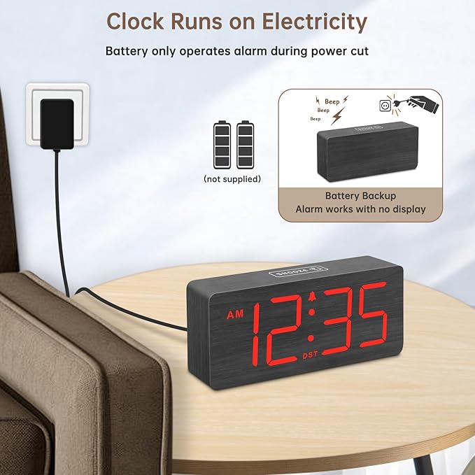 DreamSky Wooden Digital Alarm Clock - Image 2