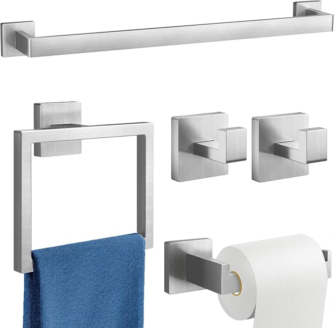 Gypie 24-Inch Extended Towel Bar Set Wall Mounted, Bathroom Accessory Set by GypieHouseware