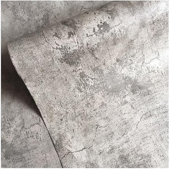 Extra Wide Large Size Grey Concrete Wallpaper Peel and Stick Industrial Cement - Image 2