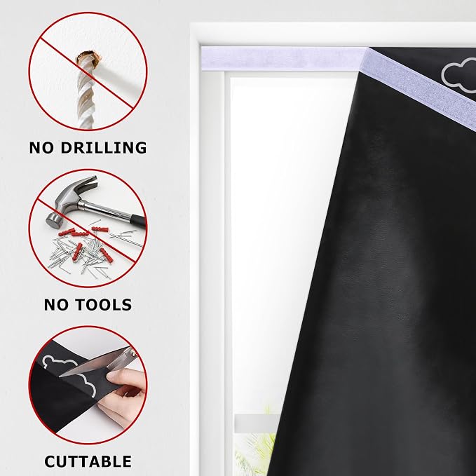 LazBlinds 100% Blackout Roller Shades, No Tools No Drill Cordless Blinds - Image 3