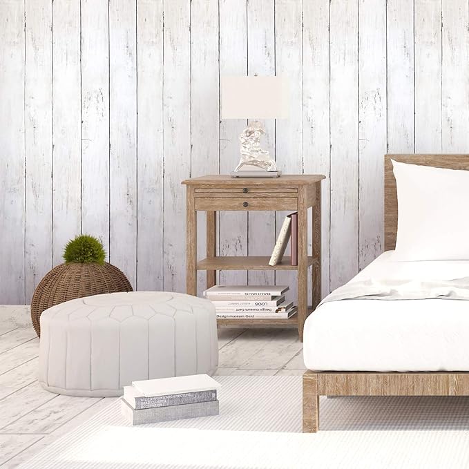 CiCiwind White Wood Peel and Stick Wallpaper 197”x17.7” Removable Self Adhesive - Image 6