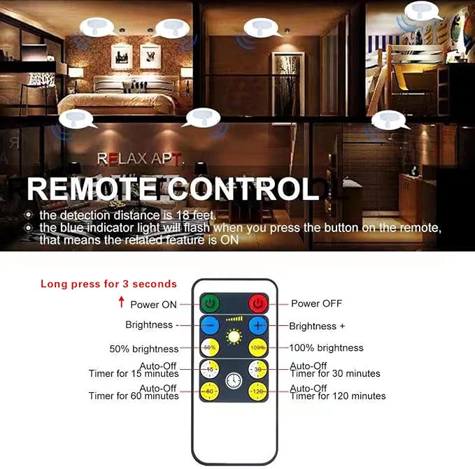HAMVIDNE Wireless LED Spotlight, Battery Operated Picture Lights, Indoor Uplight - Image 7