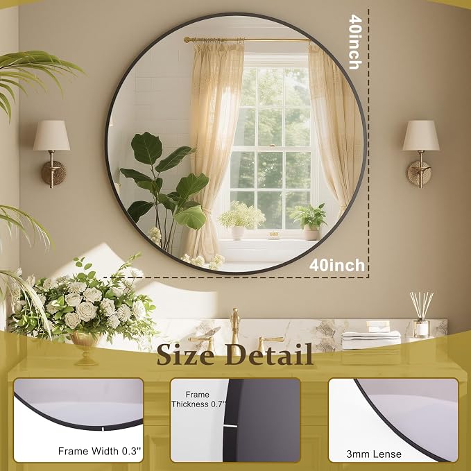 XRAMFY 40 Inch Round Mirror - Image 4