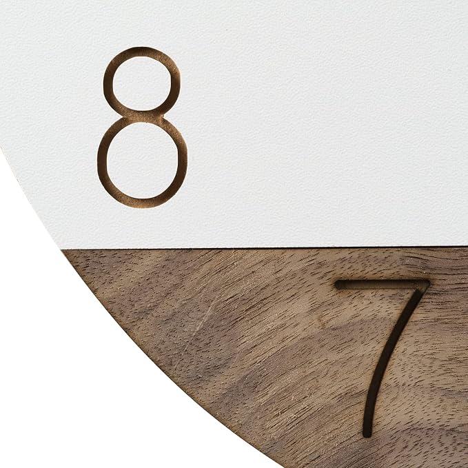 La Crosse Clock 404-3630B 12 inch Ivory Sierra Wood Quartz Analog Wall Clock - Image 4