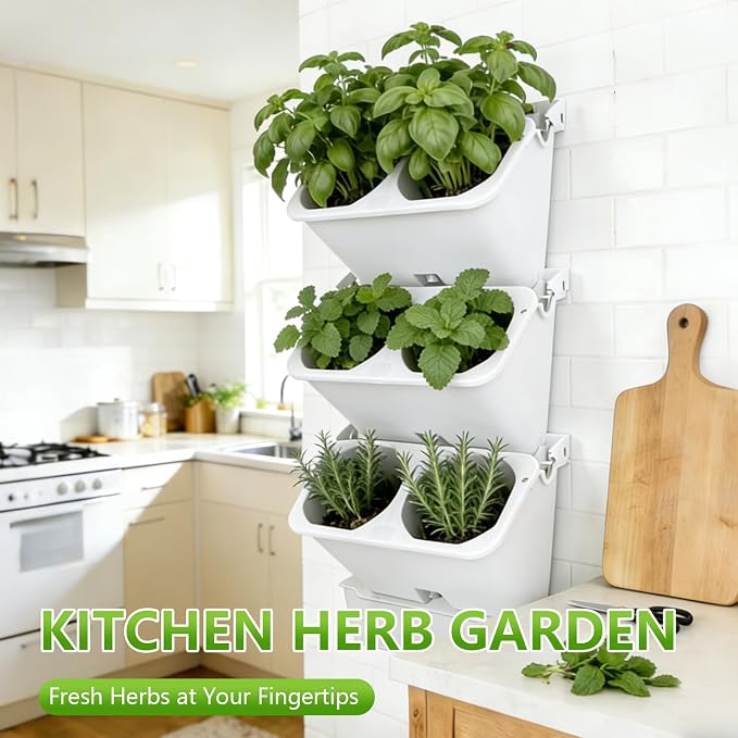 3-Tiers Vertical Wall-Mounted Planter - Image 6