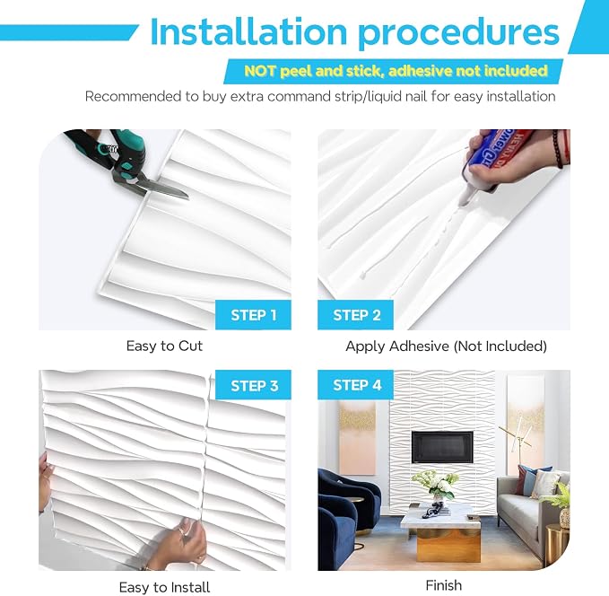 STICKGOO Wave Wall Panels for Interior Wall Decor, Decorative PVC Panels for - Image 8