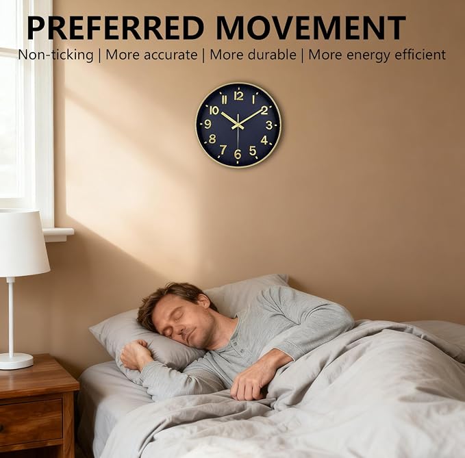 Wall Clocks Battery Operated, 12Inch Non Ticking Digital Wall Clock, Silent - Image 4