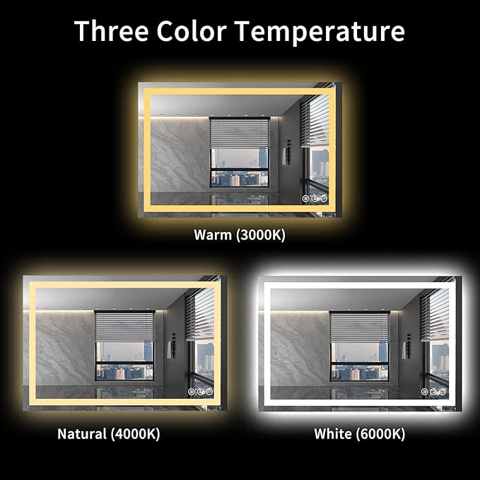 LOAAO 48X36 LED Bathroom Mirror - Image 6