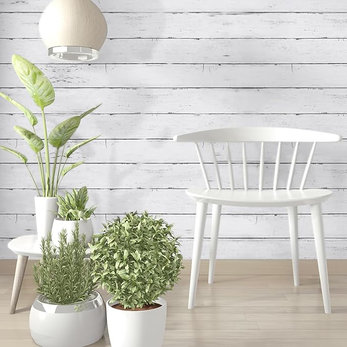 Abyssaly White Gray Wood Contact Paper 35.4 in X 118 in Self-Adhesive Removable - Image 6