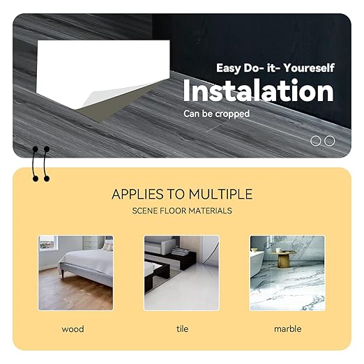 Wood Grain Peel and Stick Floor Tiles – 11.8” Width, Full Roll Length of 118" – - Image 8