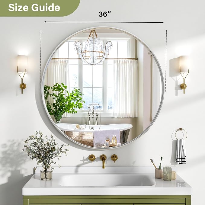 36 Inch Round Bathroom Mirror - Image 4