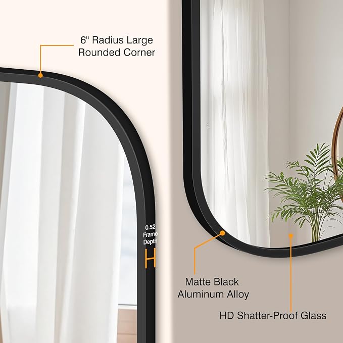 Bathroom Mirror for Wall, Large Bathroom Vanity Mirror for Over Sink 30 x 55 - Image 3