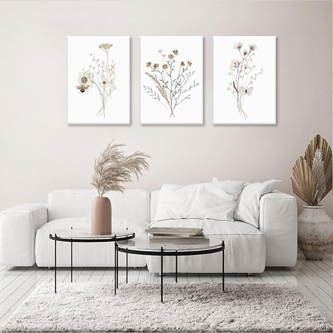 Bwodke Framed Wildflower Wall Art Butterfly Bee Botanical Floral Poster Canvas - Image 9