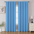 CUCRAF Light Blue Blackout Curtains 90 inch Length 2 Panels Set, Rod Pocket by CUCRAF