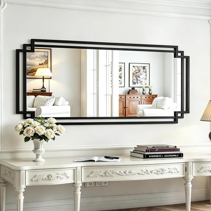 30" x 59" Large Wall Mirror for Decor, Hang Vertically or Horizontally by AutdotWallMirrors