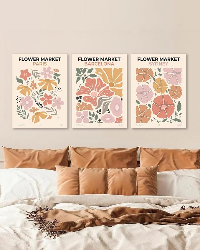 Sage Green Boho Wall Art Set of 3, Minimalist Framed Wall Art Geometric Line - Image 3