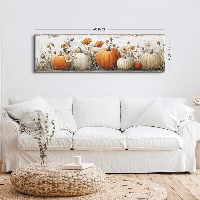 Large Pumpkin Wall Art Fall Wall Decor Farmhouse Kitchen Pictures Wall Decor - Image 3