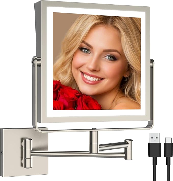 Ruacq Rechargeable Wall Mounted Makeup Mirror by Ruacq