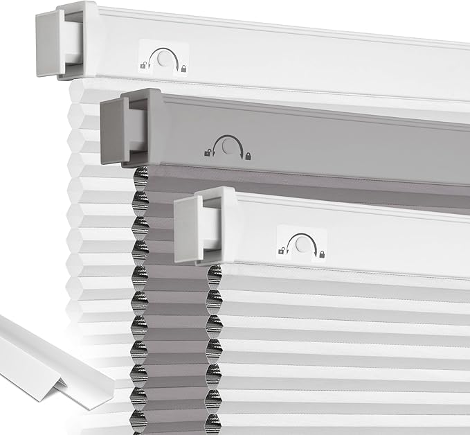 Grandekor No Drill No Tools Cordless Cellular Shades, UV Protection Privacy No by Grandekor
