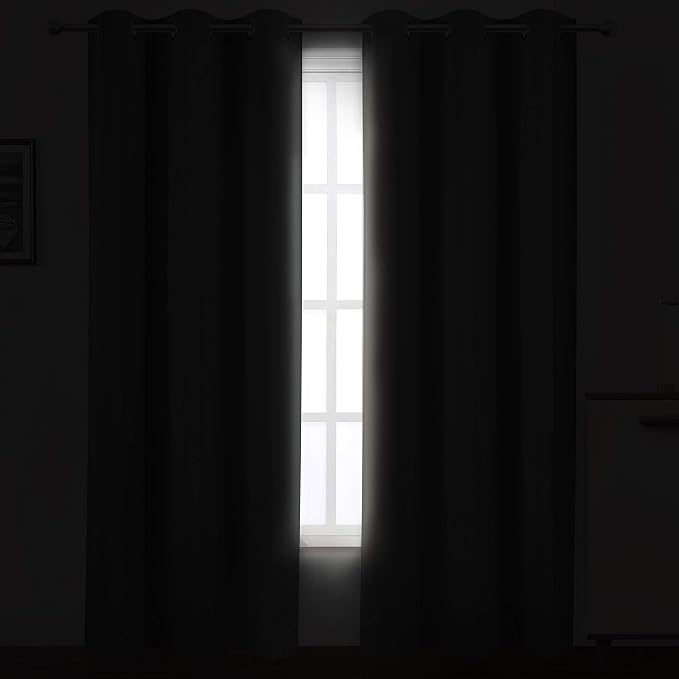 LEMOMO Frost Grey Thermal Blackout Curtains/42 x 95 Inch/Set of 2 Panels Room - Image 3