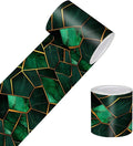HOMETITUTE Wallpaper Border Peel and Stick Wall Border Emerald Tile Geometric by HOMETITUTE