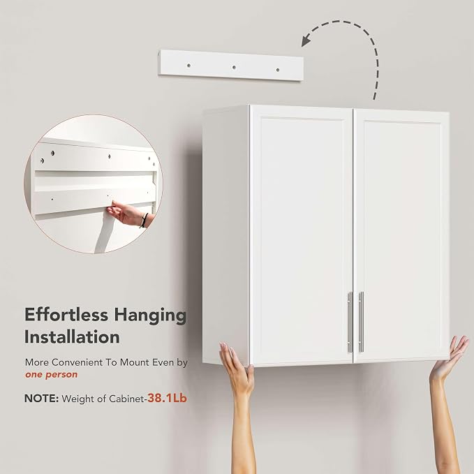 FIMELLO 30" Laundry Room Cabinets Wall Mounted - Image 4