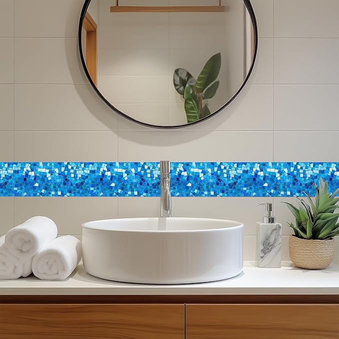 HOMETITUTE Wallpaper Border Peel and Stick Wall Accent PVC Mosaic Wall Borders - Image 8
