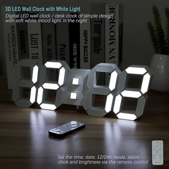 KOSUMOSU Wall Clock 15" 3D LED Digital Clock - Image 4