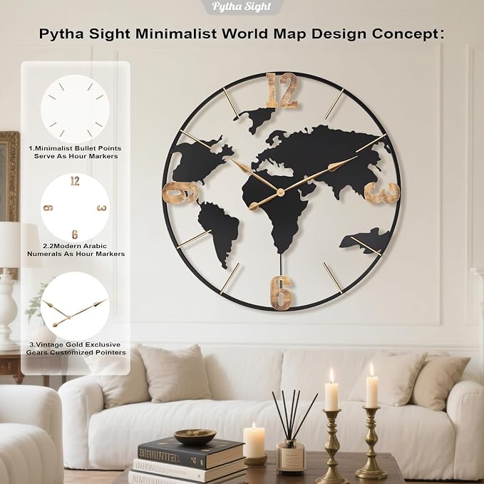 Pytha Sight 36 Inch Oversized Giant Extra Large Modern Decorative Metal World - Image 3