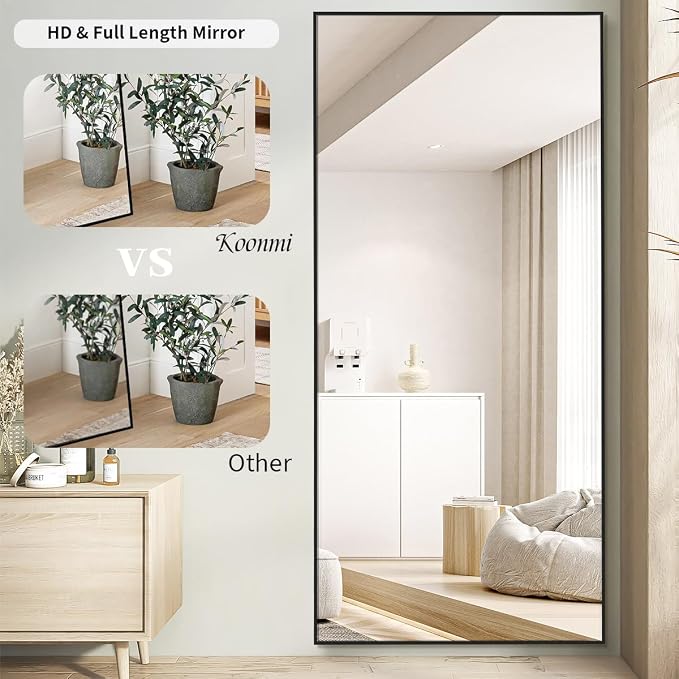 Koonmi 76"x34" Floor Mirror Full Length, Bedroom Floor Body Mirror - Image 3