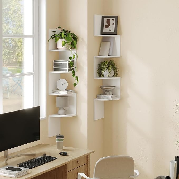 HOOBRO Corner Shelf Wall-Mounted, 4-Tier Corner Bookshelves - Image 4