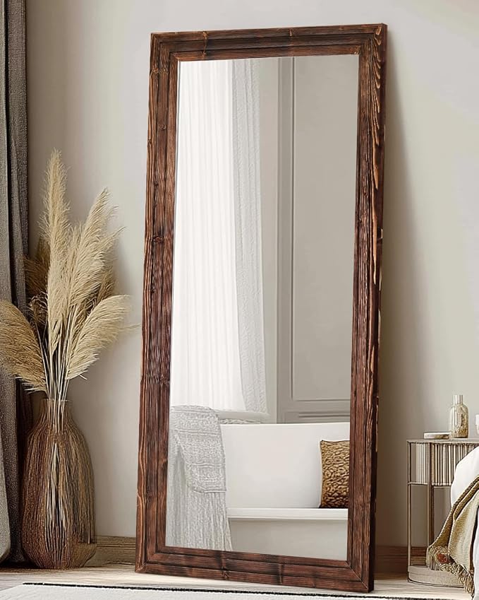 Full Length Mirror 71"x30" Solid Wood Frame Floor Large Mirror - Image 7