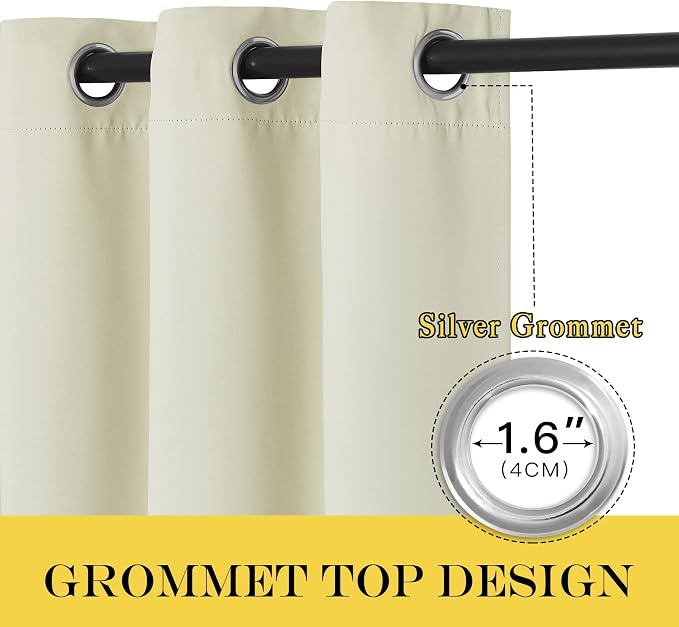 NICETOWN Blackout Sliding Door Curtain 84 inches Long, Grommet Patio Door - Image 3