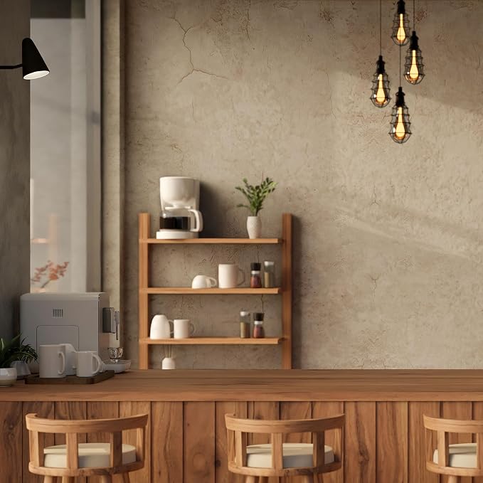 WADILE Beige Concrete Wallpaper 15.7 in * 708 in, Cement Contact Paper 3D Matte - Image 5